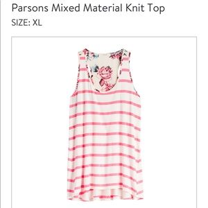 Mixed Material Knit Racerback Tank